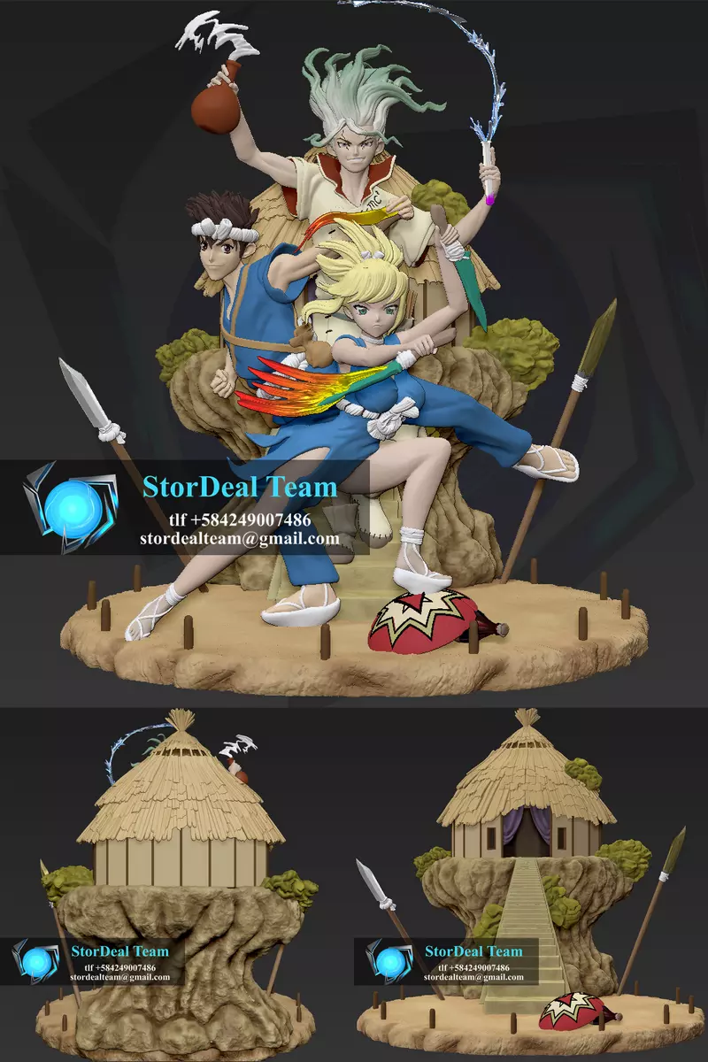 DIORAMA KOHAKU, SENKU, CHROME, DR. STONE