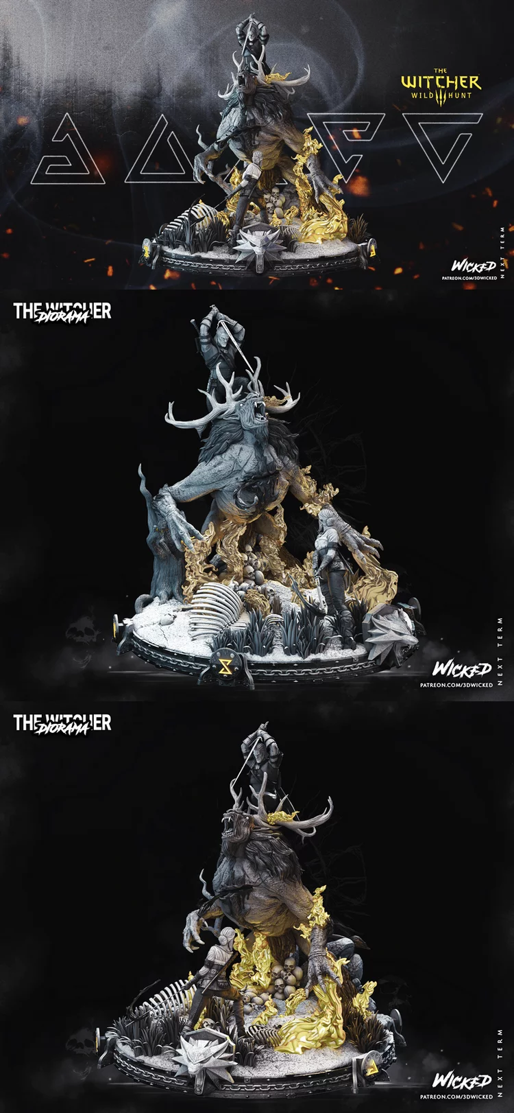 Base Diorama The Witcher Geralt and Ciri