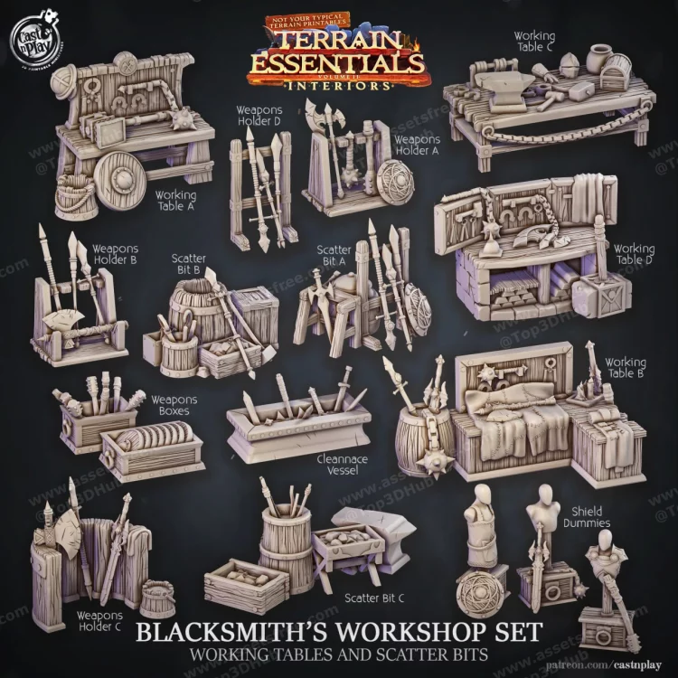 Blacksmiths Workshop WorkingTables and Bits