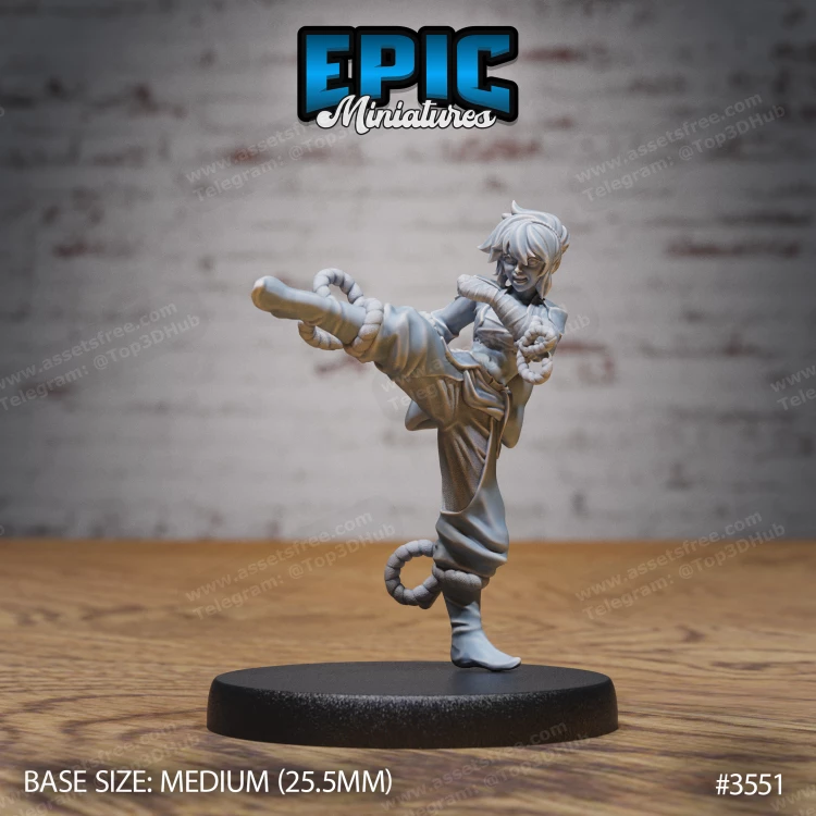 Monk Female Player Character Kick (Medium)