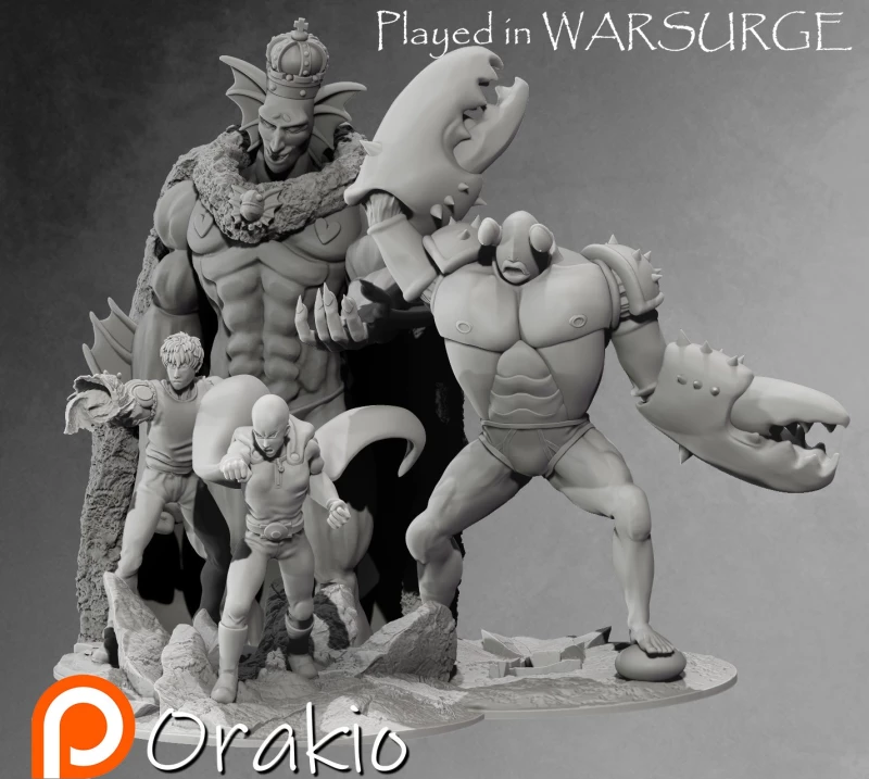 Sea King and Saitama and Genos