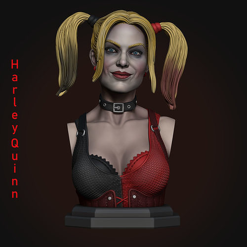 Harley Quinn Bust 3d Print Model 