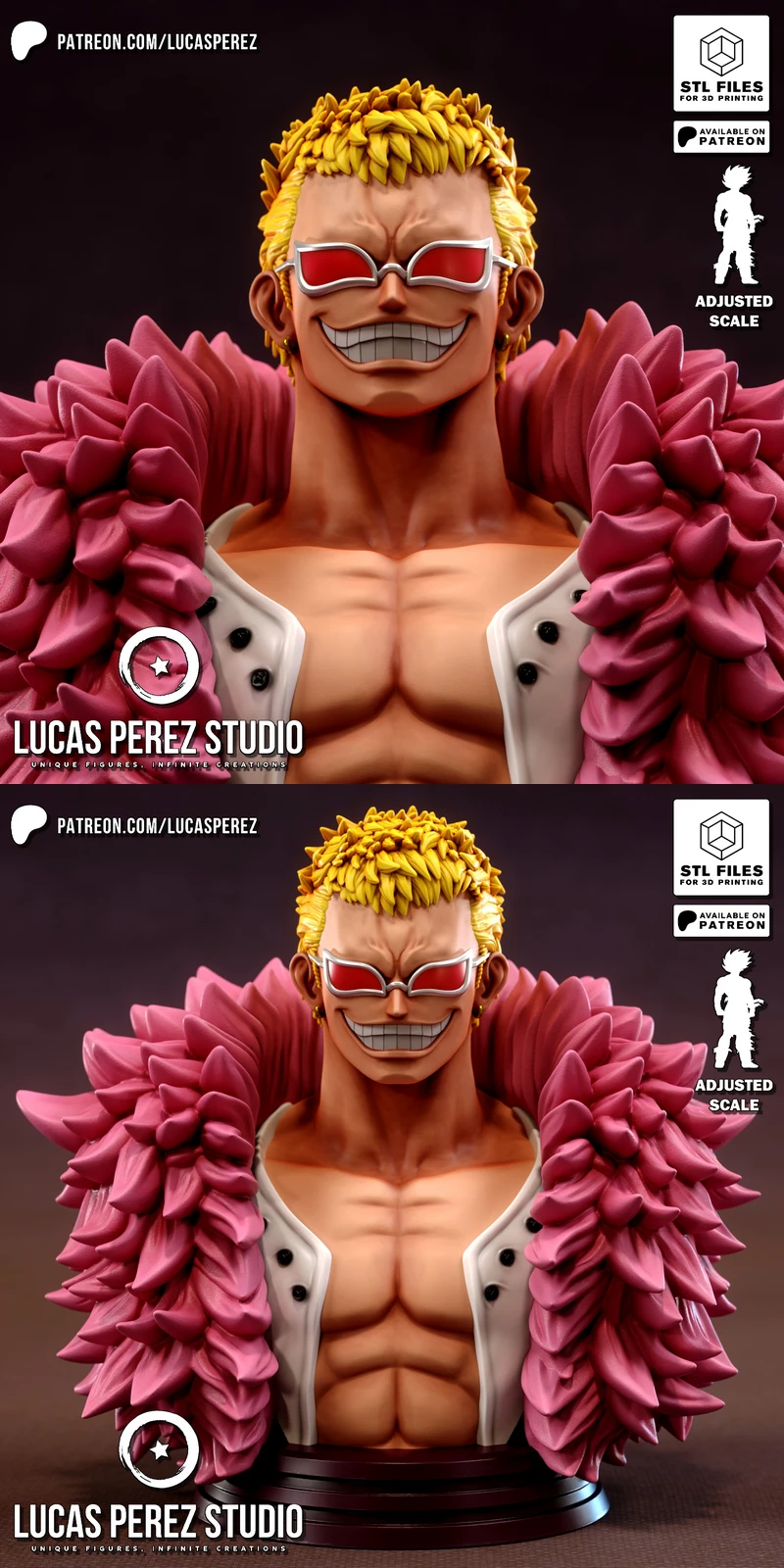 Printable Doflamingo Bust | One Piece Villain STL File