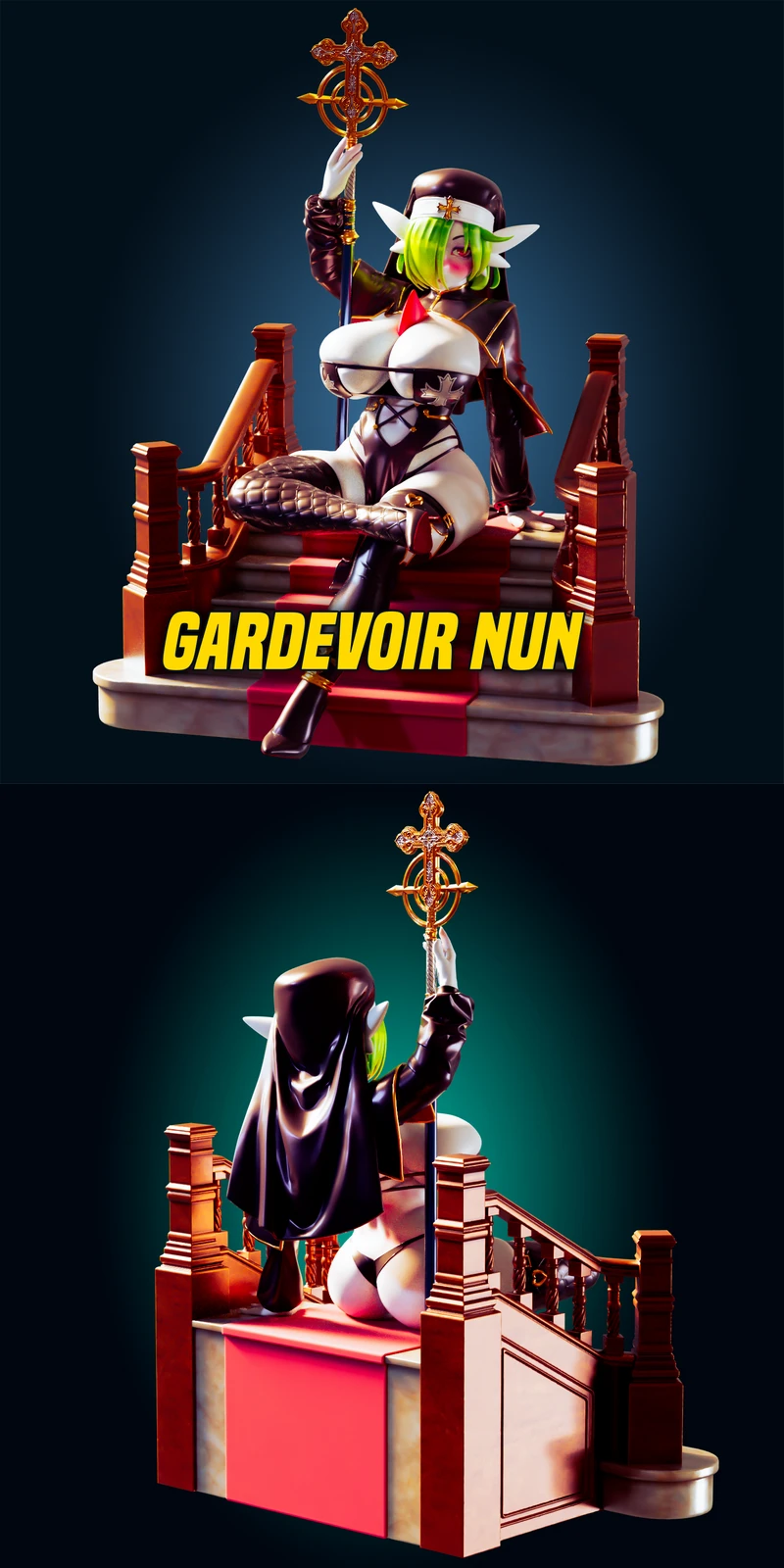 Gardevoir Nun Pokémon Fanart Figure STL