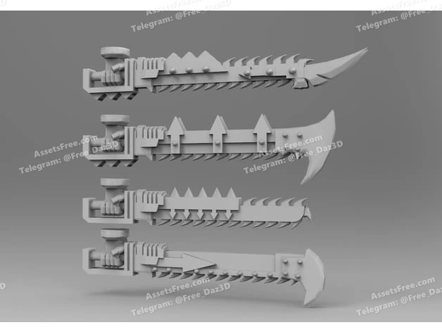 In midnight clad chainswords