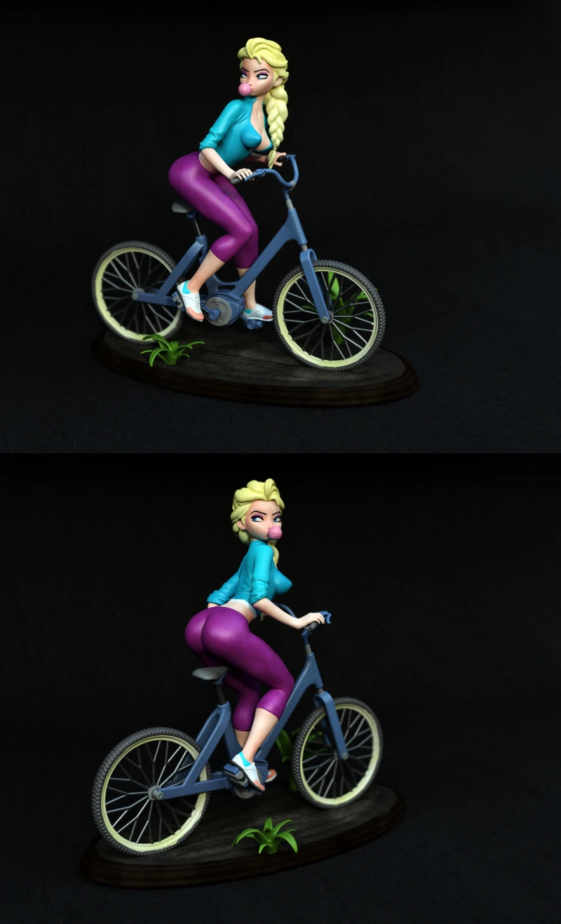 Eelsa on Bike STL | 3D Printable Figure