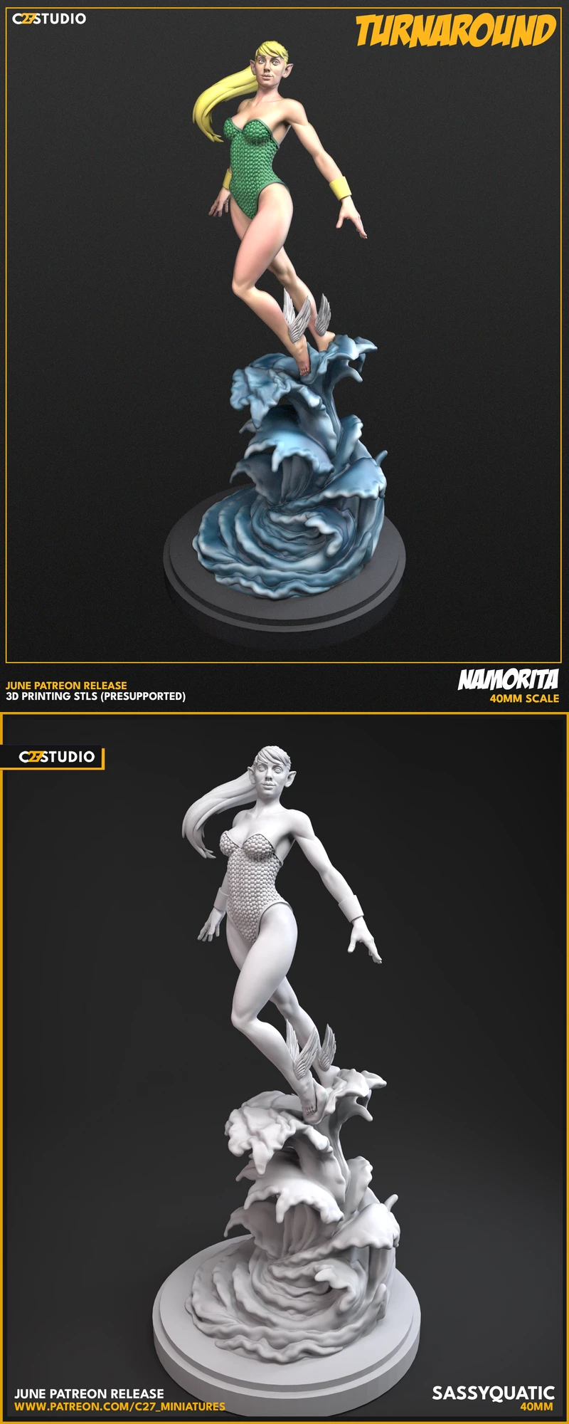 Namorita Sassyquatic 3D Printable STL Figure