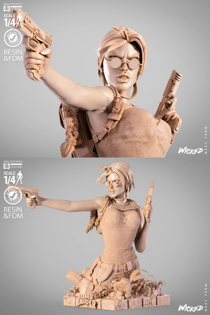 Lara Croft 3D Printable Bust STL File