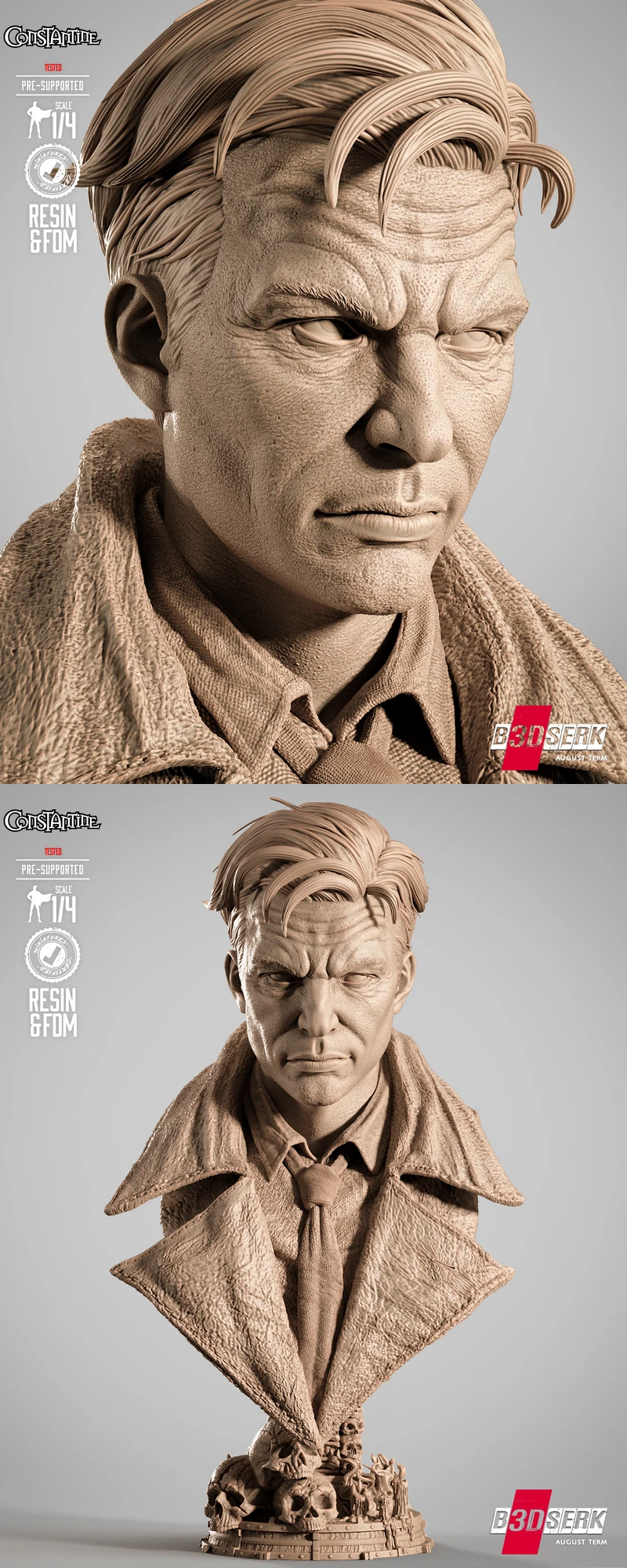 Constantine Portrait Bust STL File for 3D Printing