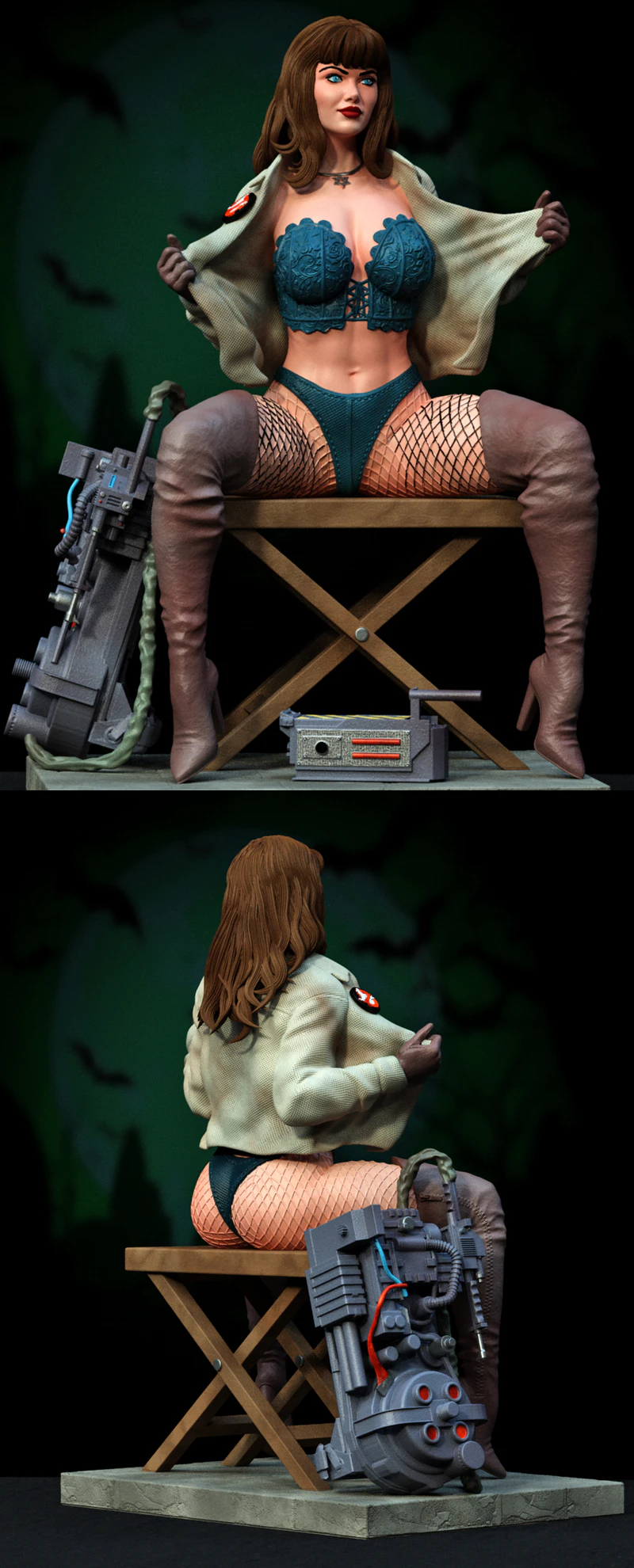 Ghostbuster Female STL Figure for 3D Printing