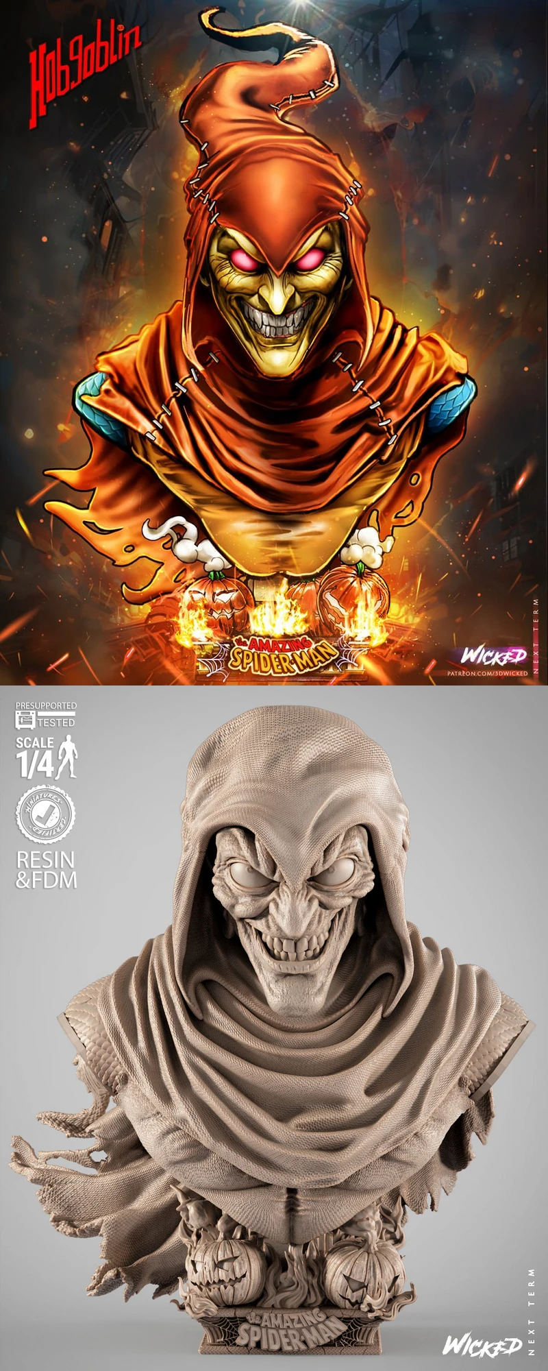 Hobgoblin Fantasy Character Portrait Bust STL Model