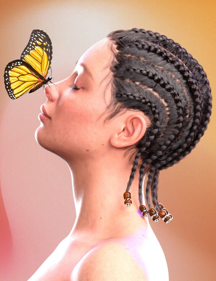 Final Round: Rowline Cornrow Hair for Genesis 9, 8.1, and 8 Female