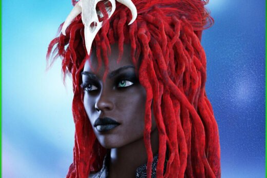 Prae-Voodoo Priestess Hair For G8/G9 Daz