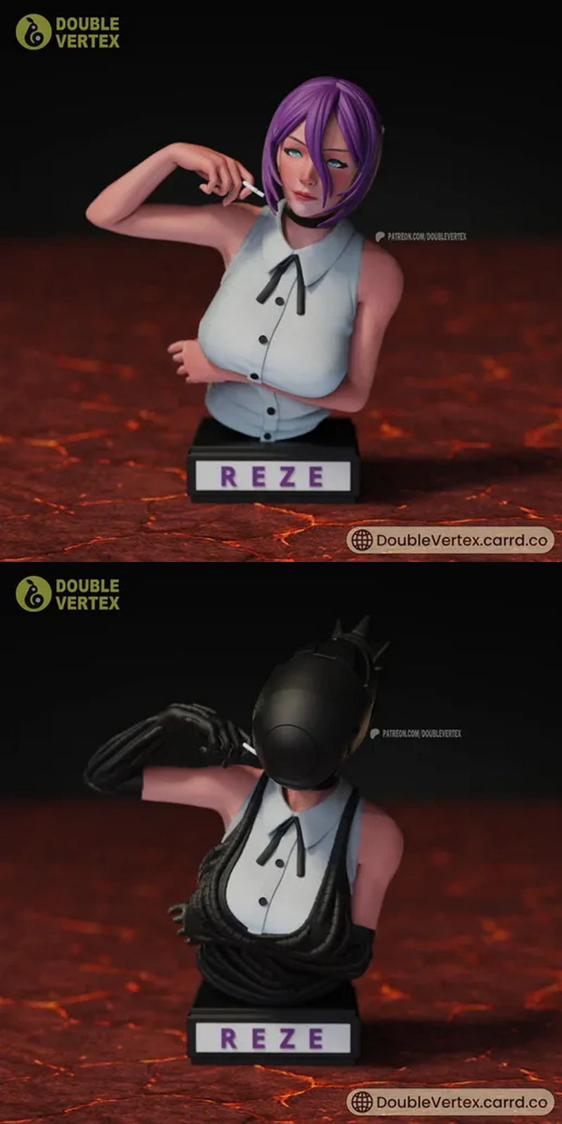 Chainsaw Man Reze & Bomb Devil Bust STL File