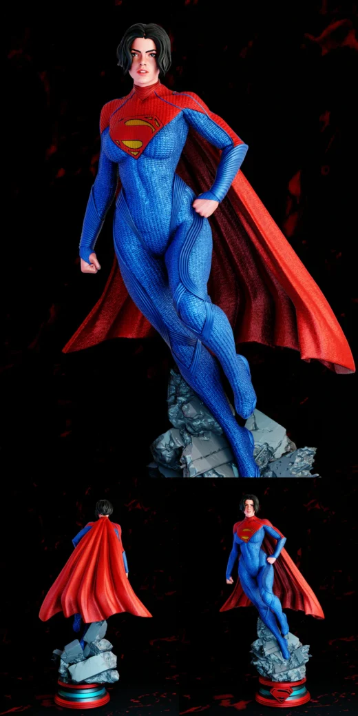 Supergirl 3D Printable STL Figure for Resin Printers