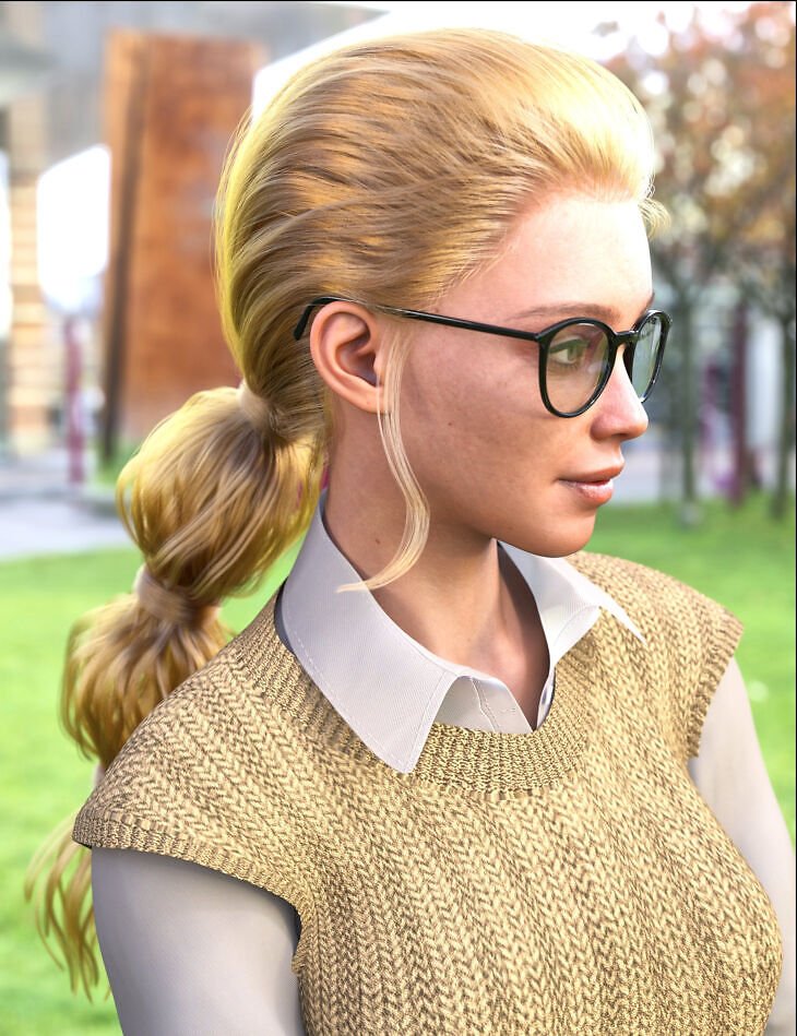 dForce Strand-Based FE Bubble Braids Hair for Genesis 9