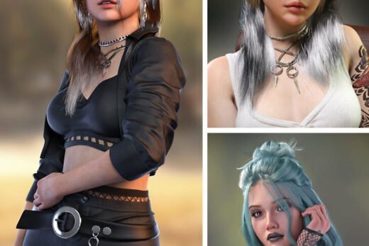 dForce Venie Hair and MB Venie for Genesis 9 Feminine