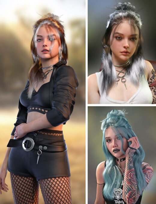 dForce Venie Hair and MB Venie for Genesis 9 Feminine