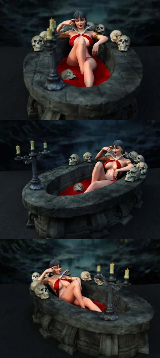 Vampirella 3D Printable Model for Resin Printing