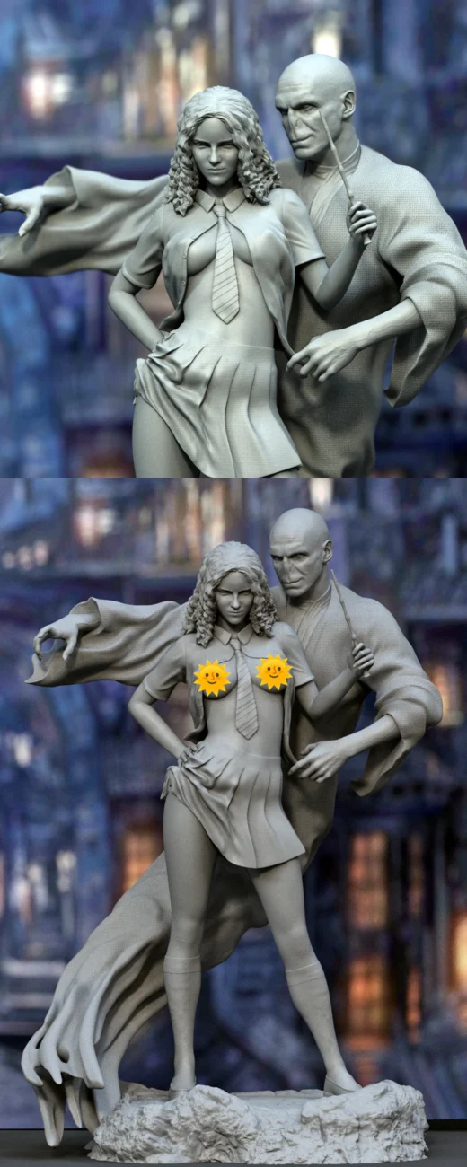 Hermione and Voldemor 3D Printable STL