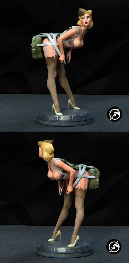 WWII Pin-Up Woman 3D Printable STL Model
