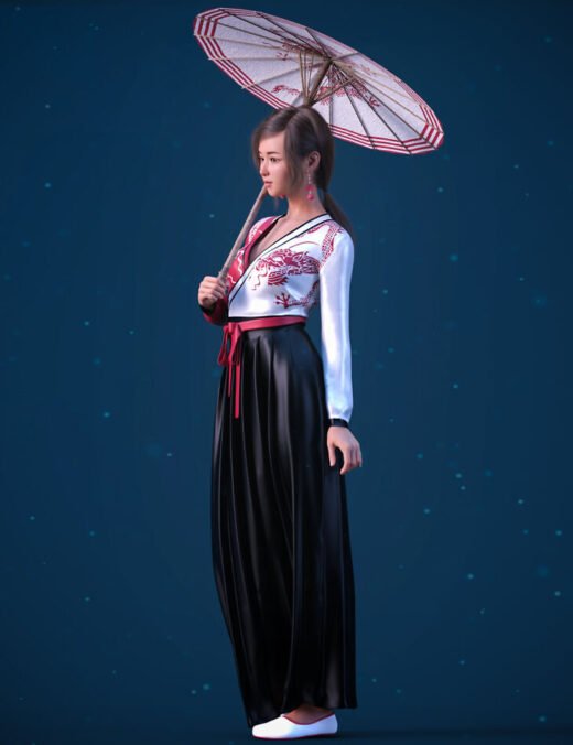 dForce Emiko Traditional Outfit for Genesis 8 and 8.1 Females