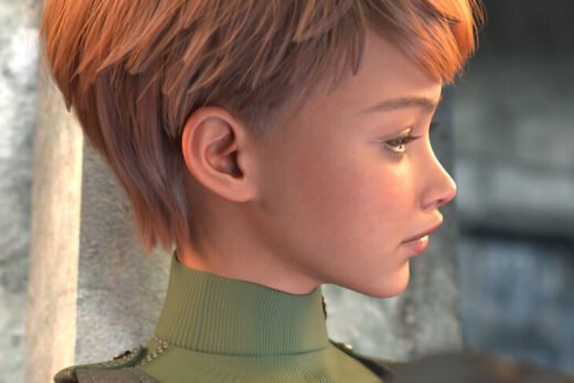 dForce Strand-Based FE Chic Layered Short Hair for Genesis 9