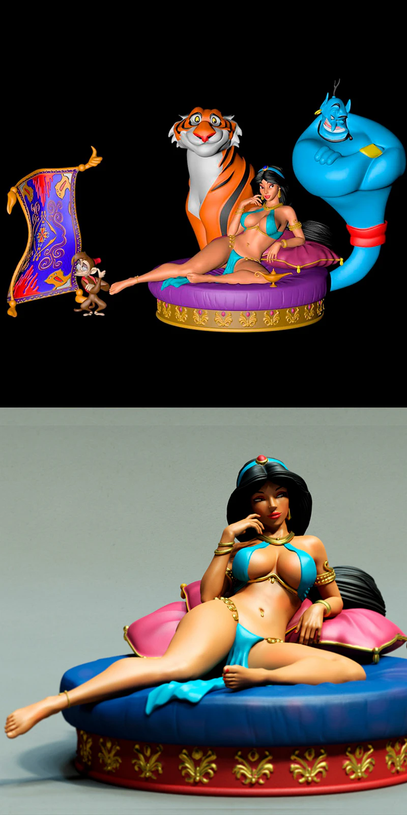 Princess Jasmine Arabian Disney STL Figure for 3D Printer