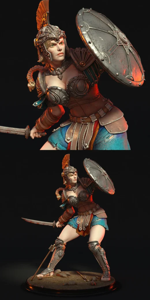 Greek Warrior STL 3D Printable Model