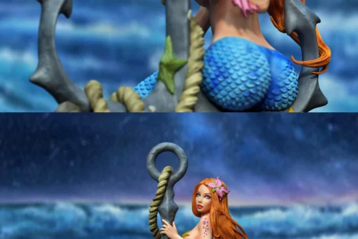 Mermaid 3D Printable STL Model for Resin Printer