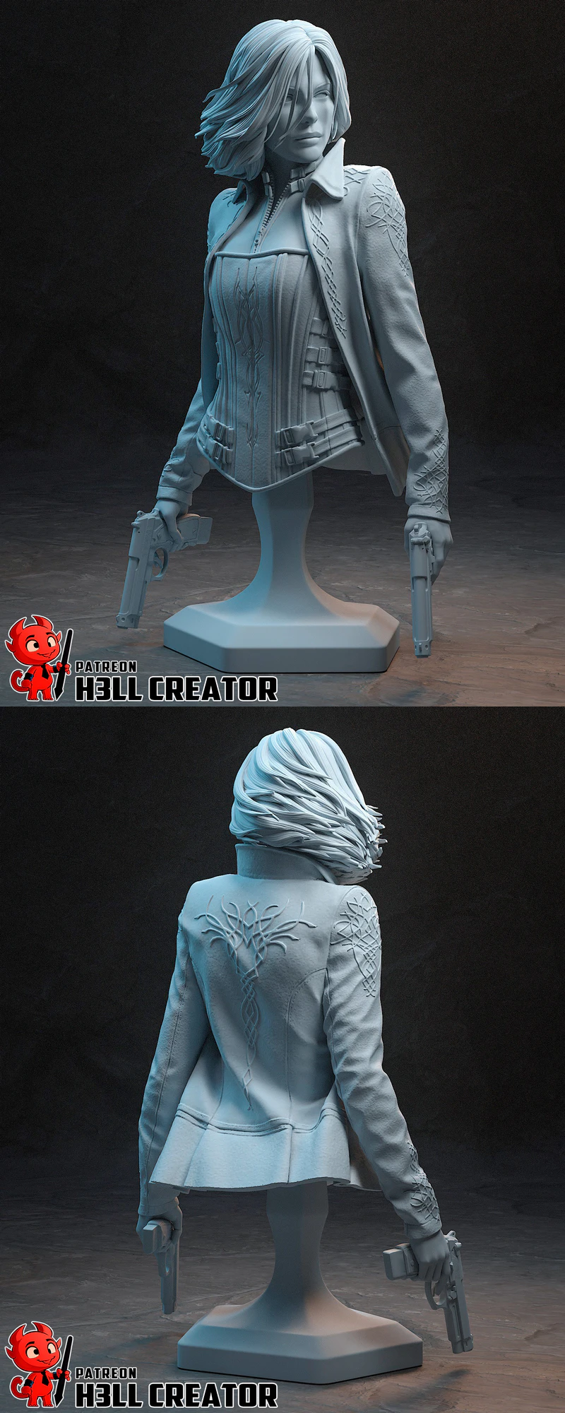 Selene Underworld STL Bust for 3D Printer
