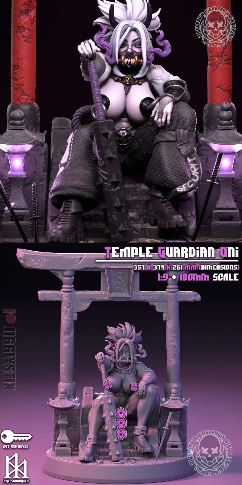 Oni Temple Guardian STL 3D Printable Miniature