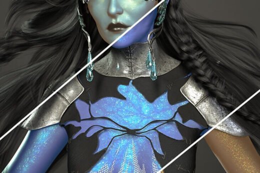 Twizted Luminous Veil Skins for Genesis 9