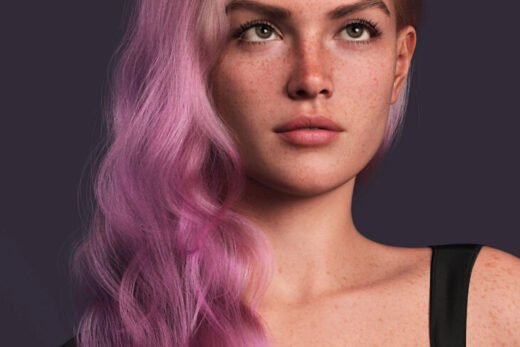 dForce Strand-Based Side Swept Glam Style Hair Color Expansion