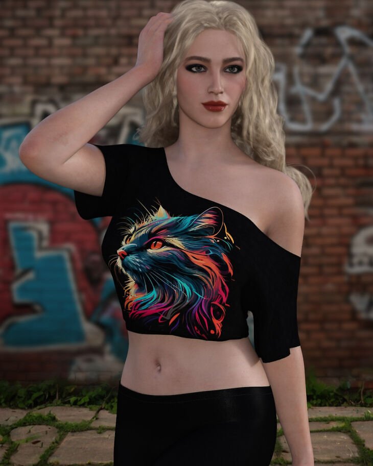 dforce – Assymetrical Crop Top – Genesis 8 and 9