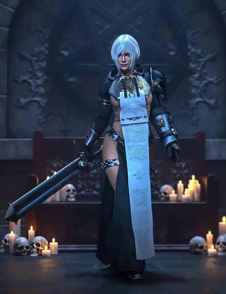 DeathKnight Fantasy Bundle for Genesis 8, 8.1 and 9 Females
