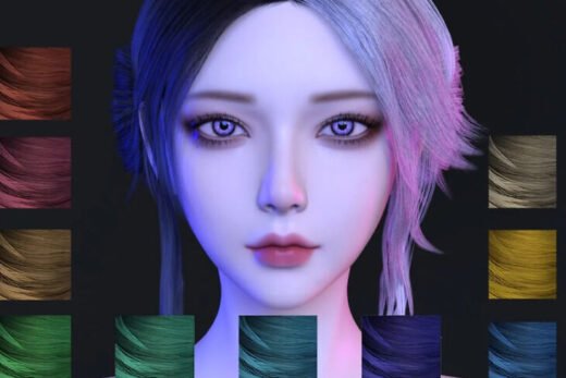 Noki Dual-Tone Low Bun Hair for Genesis 9