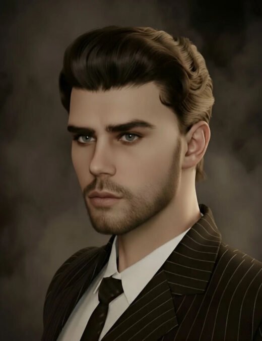 dForce GatsB Classic Swept Back Hair For Genesis 9