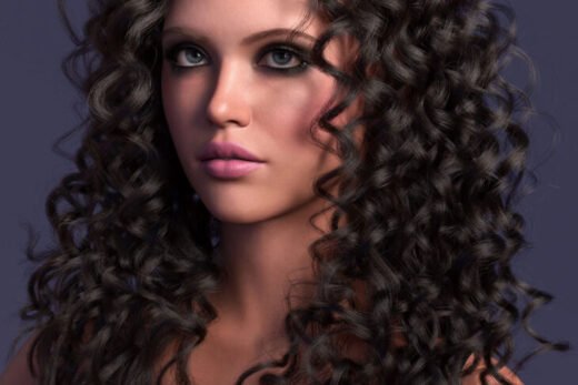 dForce Strand-Based Long Curls Hair for Genesis 9 and Genesis 8 Female