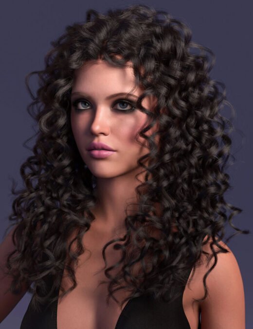 dForce Strand-Based Long Curls Hair for Genesis 9 and Genesis 8 Female