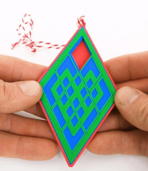 3 Diamond Puzzle Ornament