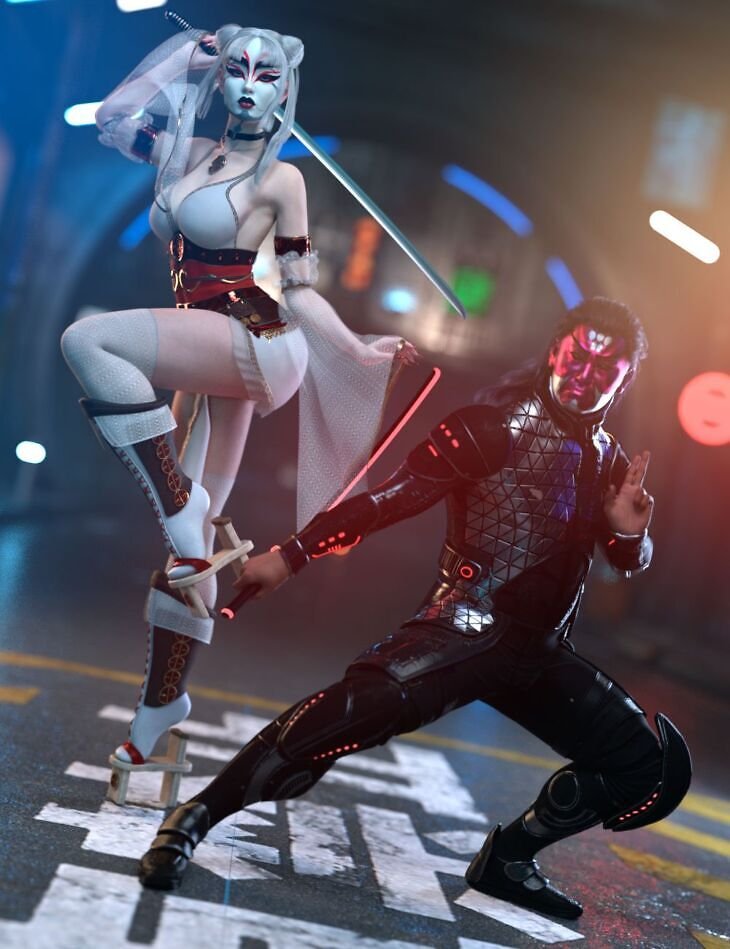 Blade Motion Poses & Props For Genesis 9 Feminine and Masculine