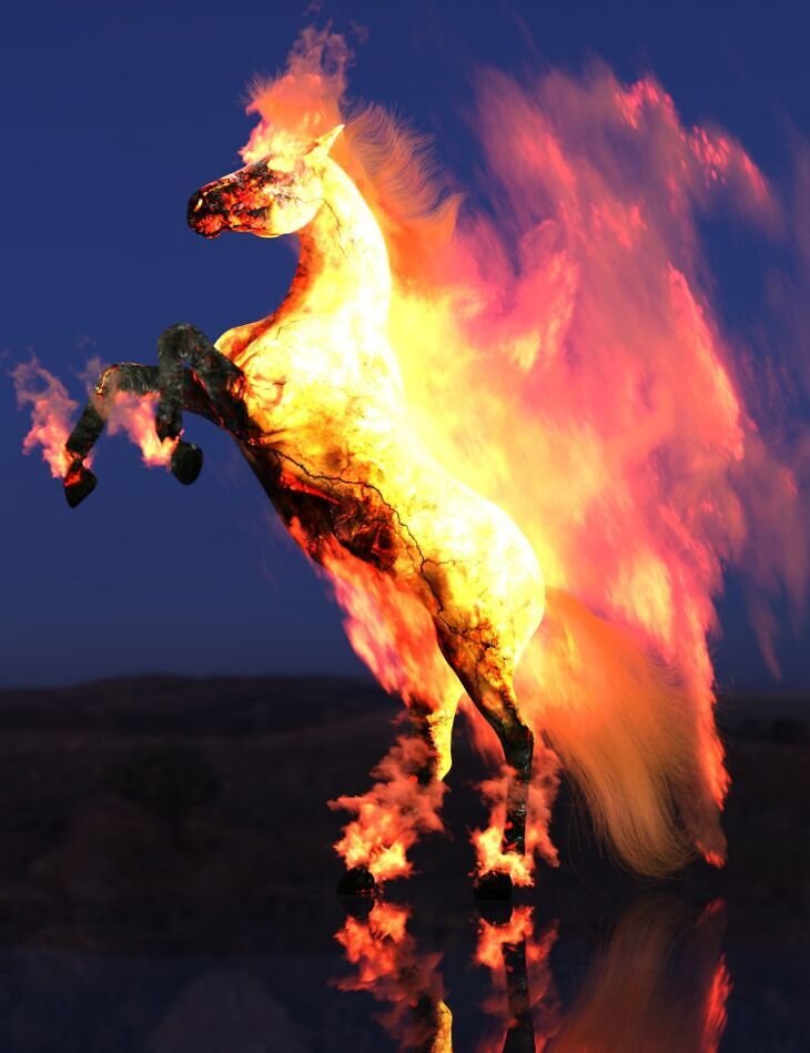 DA Flame Horse for Daz Horse 3