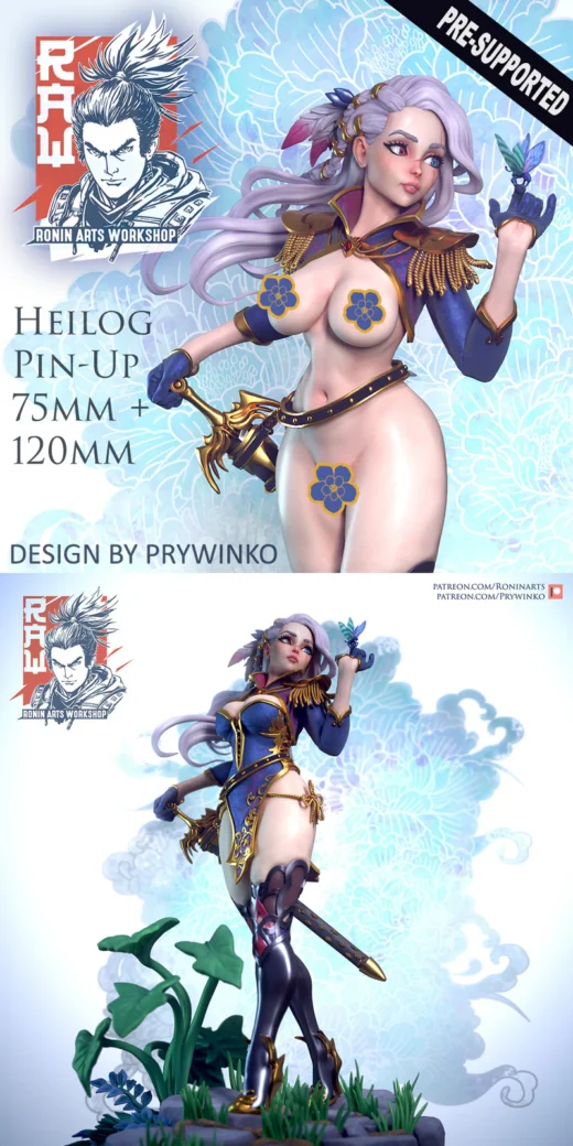 Heilog Pin Up 3D Printable STL Model for Collectible Figure