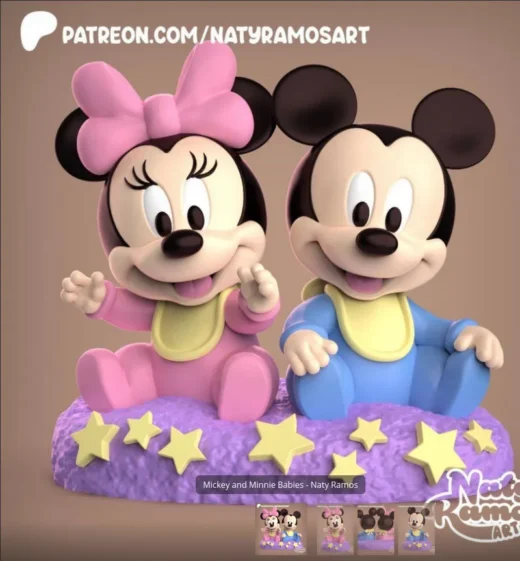 Mickey and Minnie 3D Model