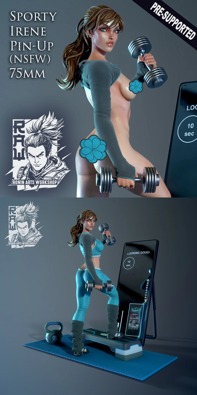 Sporty Irene Pin Up 3D Printable STL Figure