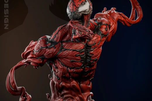 Carnage 3D Printed Bust Model