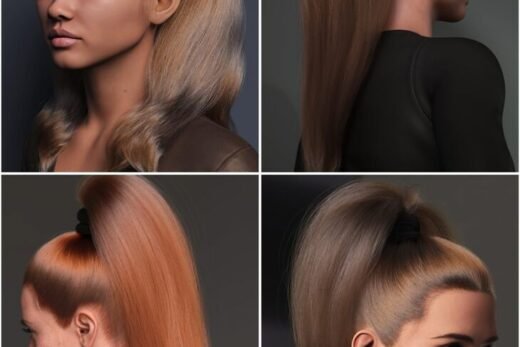 dForce Strand-Based 3-in-1 High Volume High Ponytails Hair for Genesis 9