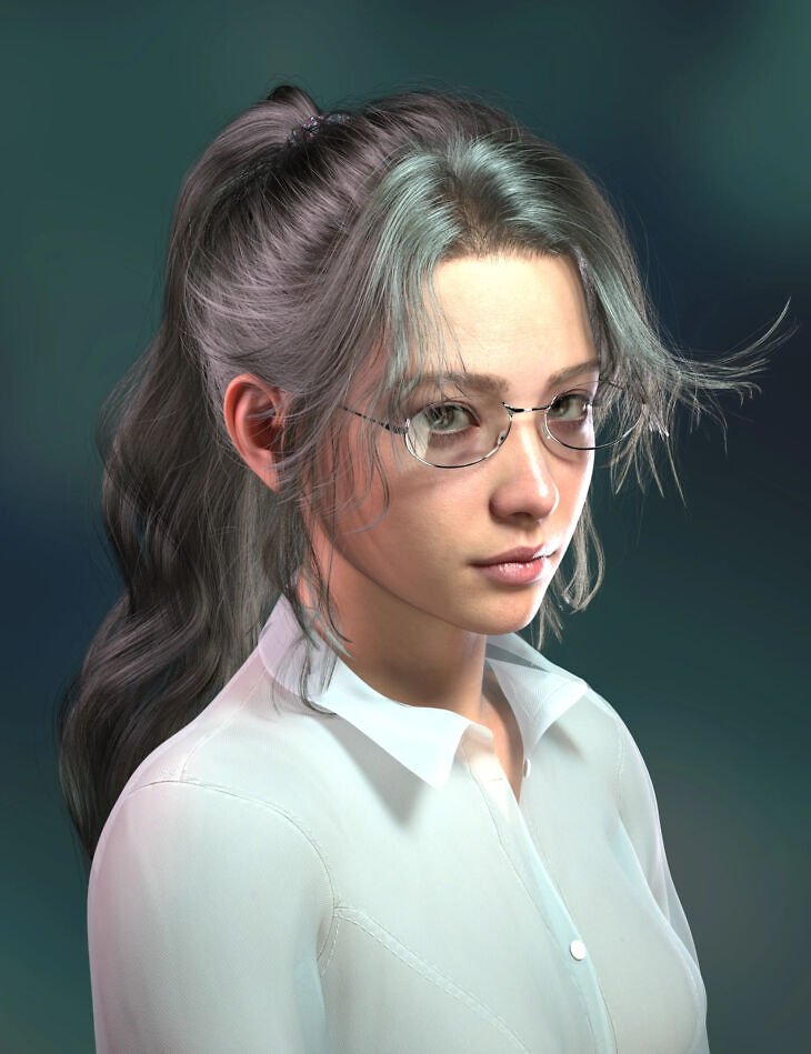 dForce Strand-Based FE Long Ponytail Hair for Genesis 9, 8 and 8.1