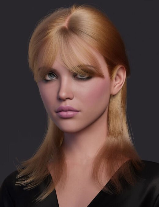 dForce Strand-Based Softly Tied Ponytail Hair for Genesis 9